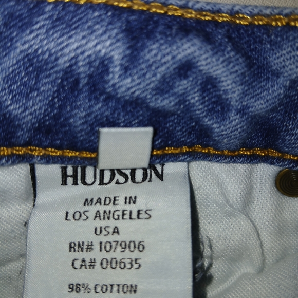 Hudson Jeans Classic Blue Straight Cuffed Leg Denim - Picture 4 of 13